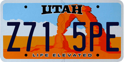 UT license plate Z715PE