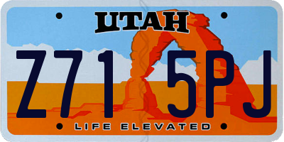 UT license plate Z715PJ