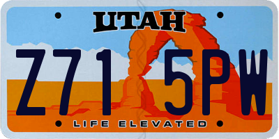 UT license plate Z715PW