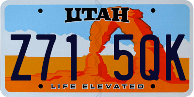UT license plate Z715QK