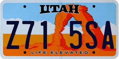 UT license plate Z715SA
