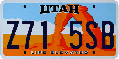 UT license plate Z715SB
