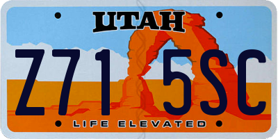 UT license plate Z715SC