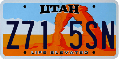 UT license plate Z715SN
