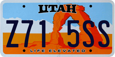 UT license plate Z715SS