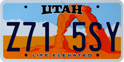 UT license plate Z715SY