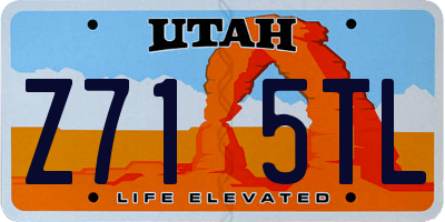 UT license plate Z715TL