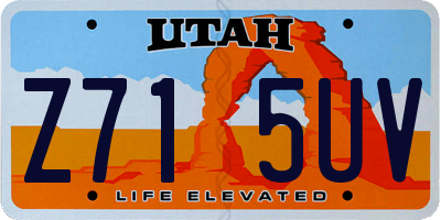UT license plate Z715UV