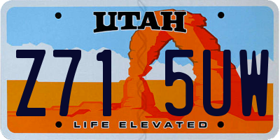 UT license plate Z715UW