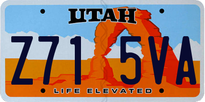 UT license plate Z715VA