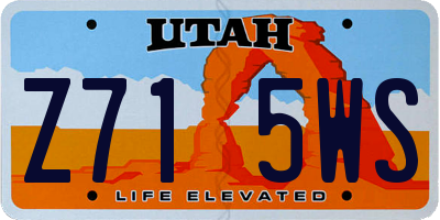 UT license plate Z715WS
