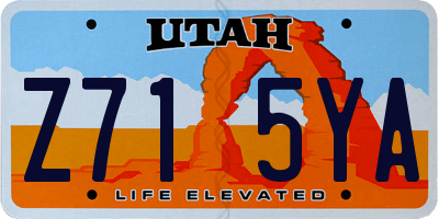 UT license plate Z715YA