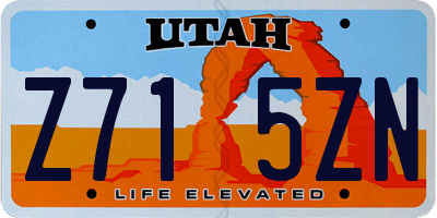 UT license plate Z715ZN