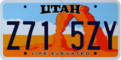 UT license plate Z715ZY