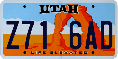 UT license plate Z716AD