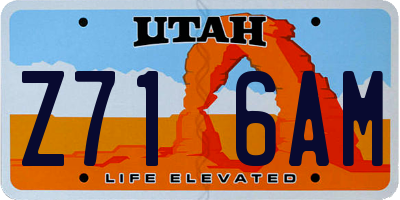 UT license plate Z716AM