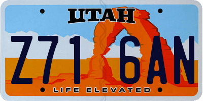 UT license plate Z716AN