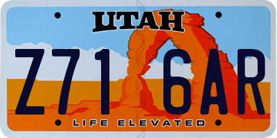 UT license plate Z716AR