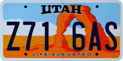 UT license plate Z716AS