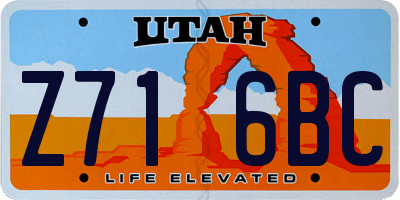 UT license plate Z716BC