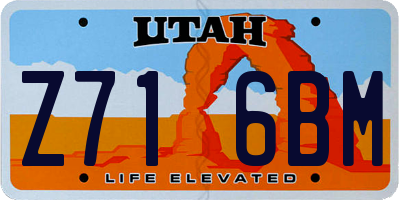 UT license plate Z716BM