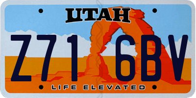 UT license plate Z716BV