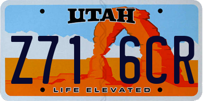 UT license plate Z716CR