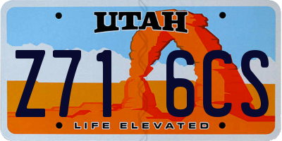 UT license plate Z716CS