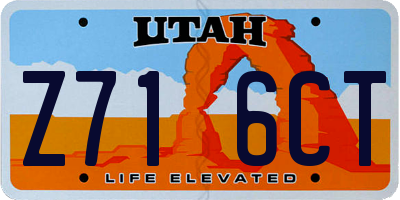 UT license plate Z716CT