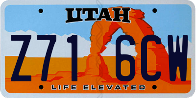 UT license plate Z716CW