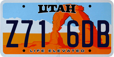 UT license plate Z716DB