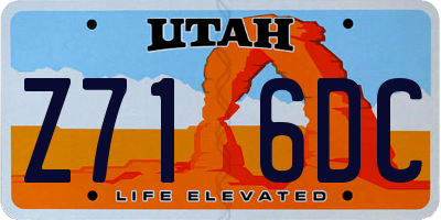 UT license plate Z716DC