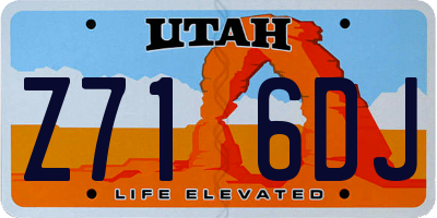 UT license plate Z716DJ