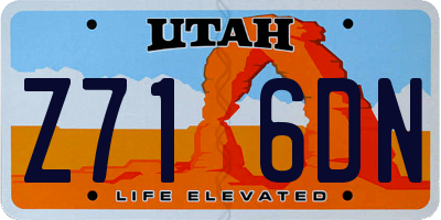 UT license plate Z716DN