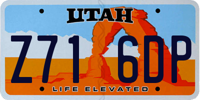 UT license plate Z716DP