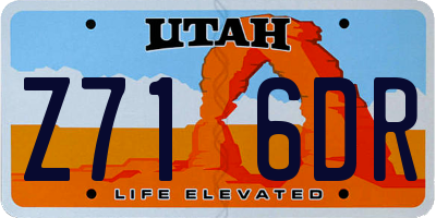 UT license plate Z716DR