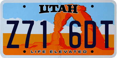 UT license plate Z716DT