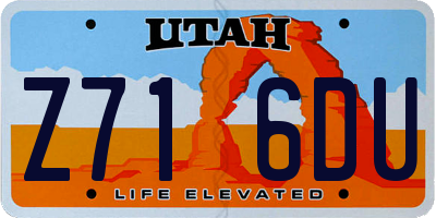 UT license plate Z716DU