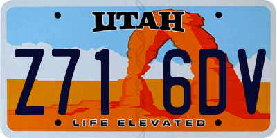 UT license plate Z716DV