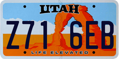 UT license plate Z716EB