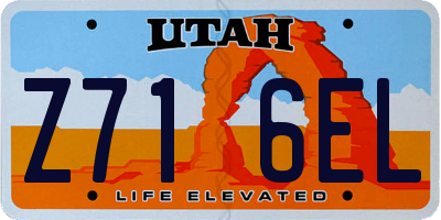 UT license plate Z716EL
