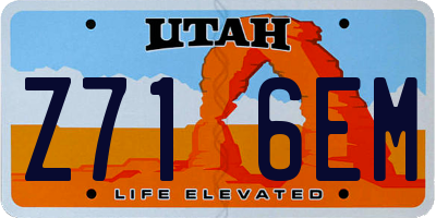 UT license plate Z716EM