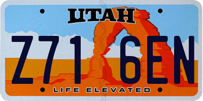 UT license plate Z716EN