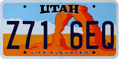 UT license plate Z716EQ