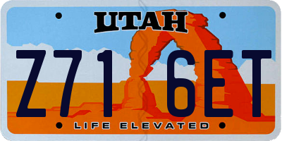 UT license plate Z716ET