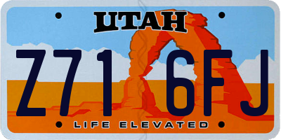 UT license plate Z716FJ