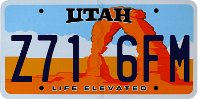 UT license plate Z716FM