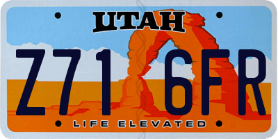 UT license plate Z716FR