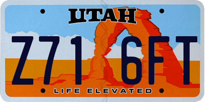 UT license plate Z716FT