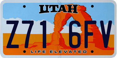 UT license plate Z716FV